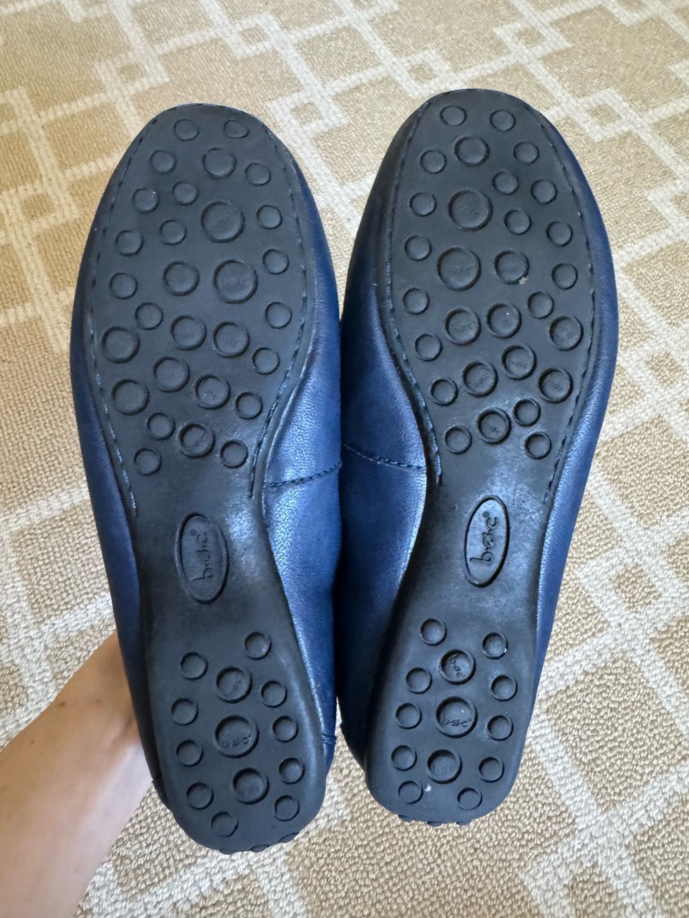 BOC Born Navy Leather Driving Moccasin Loafers Comfort Flats Size 7 - Picture 4 of 10